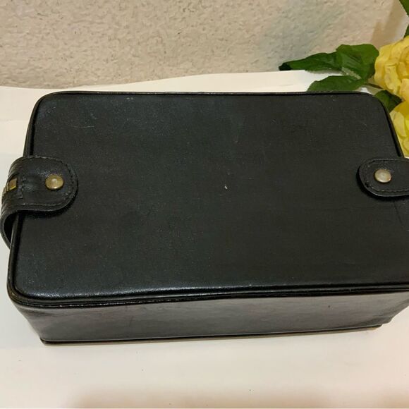 Vintage Etienne Aigner Makeup Case Toiletree Bag black Leather - Picture 15 of 15
